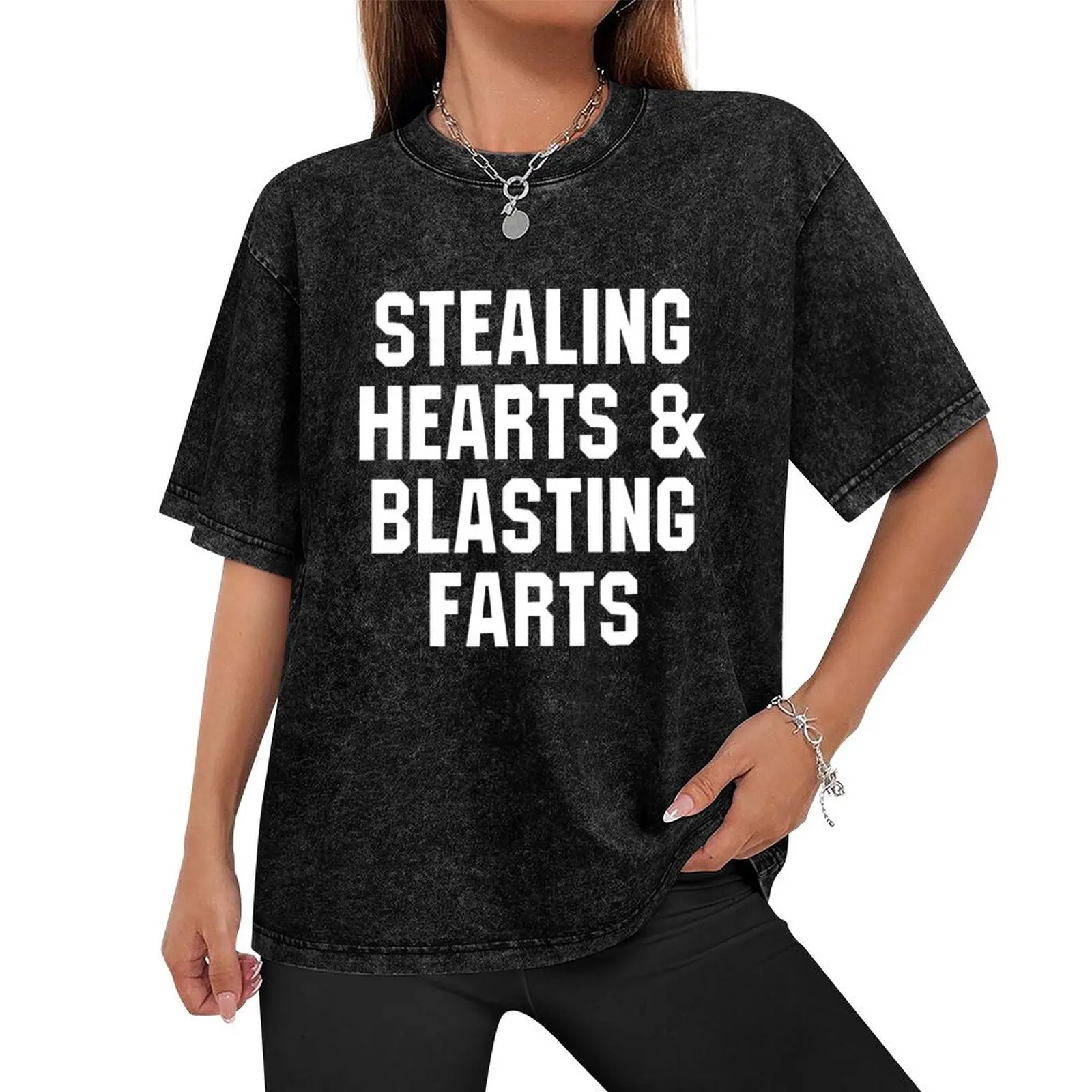 Stealing Hearts And Blasting Farts T-Shirt Short sleeve tee graphics mens designer t shirt