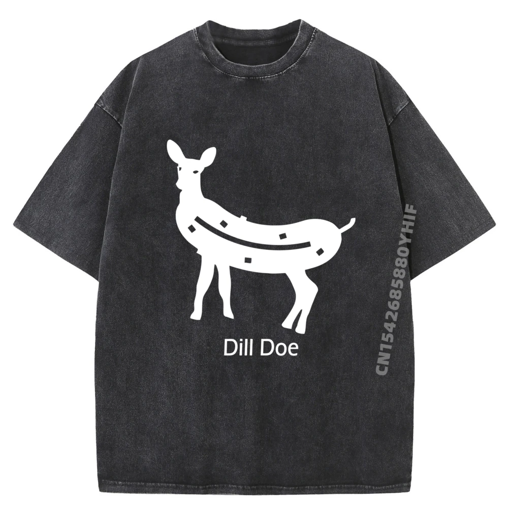 

Забавная белая футболка Dill Doe Reindeer Pickles Naughty Dill Doe Dill Pickle, мужская одежда, свободная стираная рубашка на День Благодарения