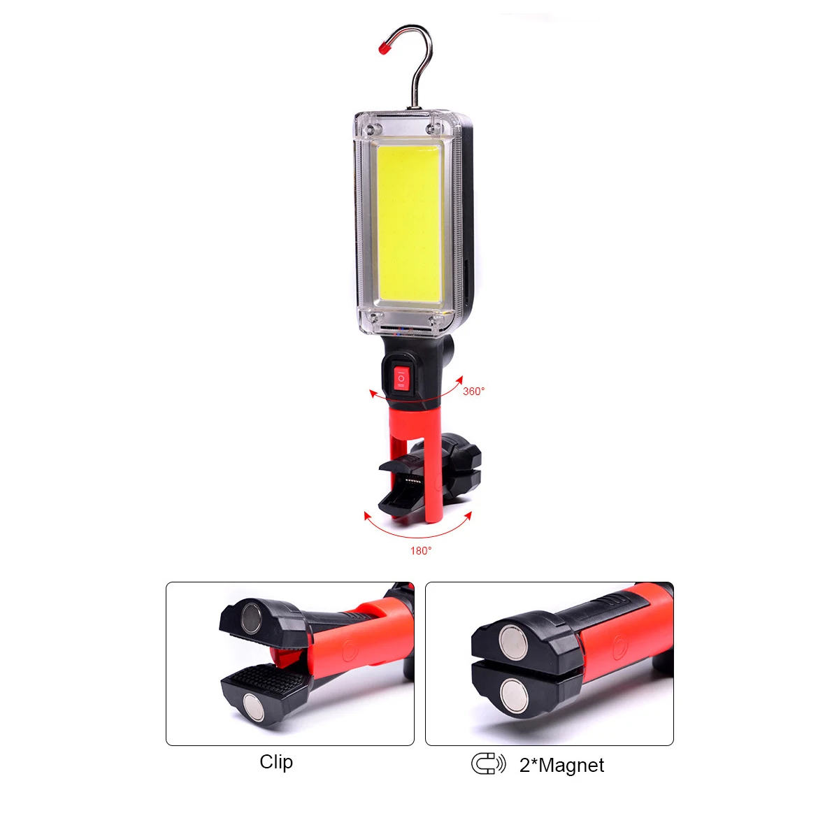 1/2/4pcs USB Rechargeable COB Work Light Portable LED Flashlight 18650 Adjustable 2Mode Waterproof Magnet Design Camping Lantern