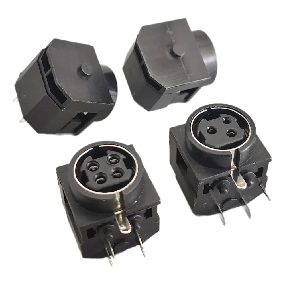 5/10Pcs DIN 3P/4P Horizontal Socket S Terminal MPC Power PS2 Full Plastic Connector 3/4 Core Adapter for Electronics