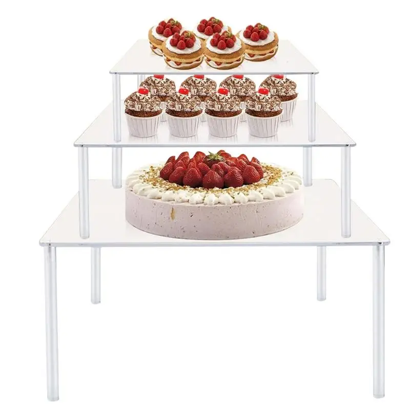 

Acrylic Cake Disk Clear Cake Holder Dessert Display Riser 3 Pcs Cupcake Stand Acrylic Cake Display Stand For Birthday Party