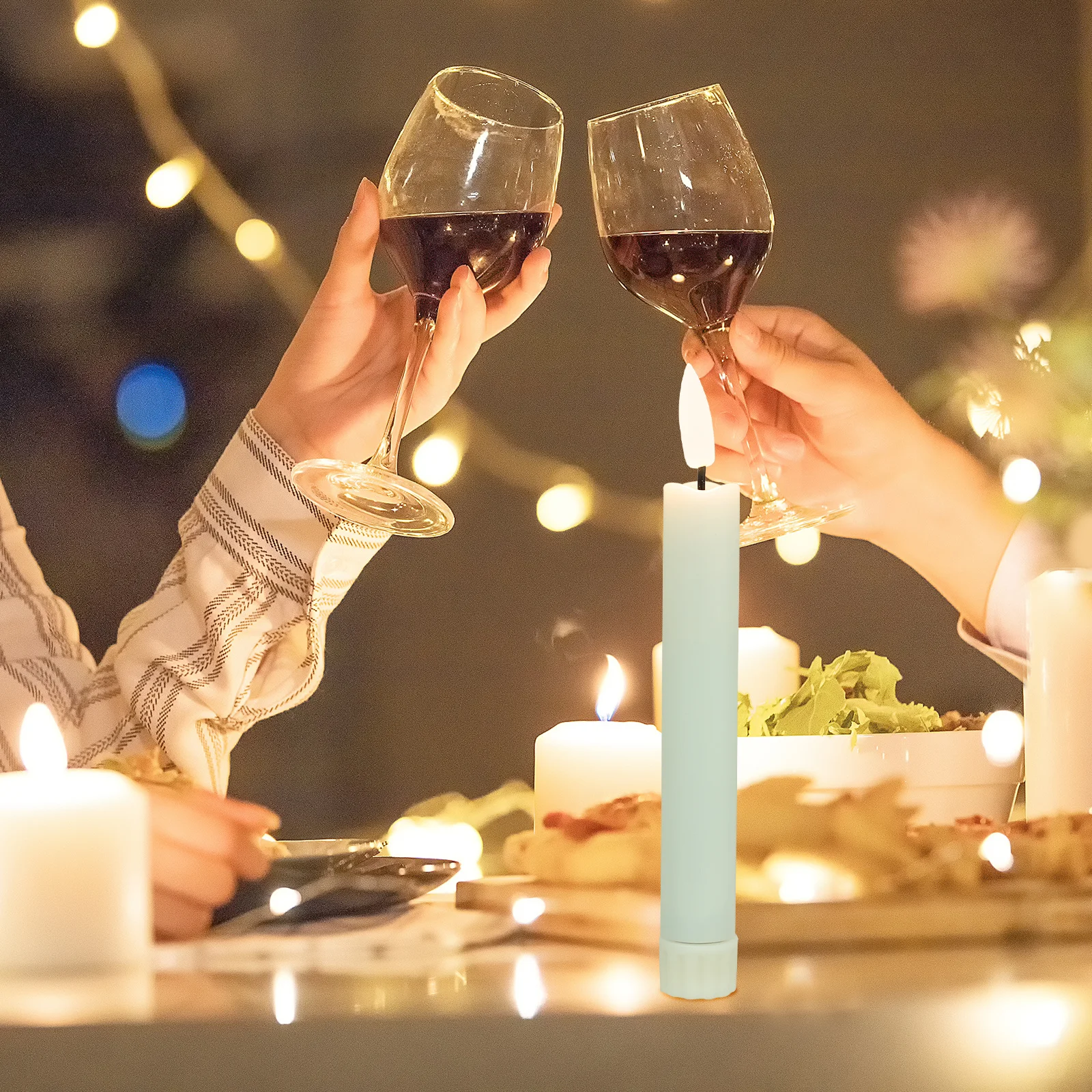 1 set led elektronische lichtbediende vlamloze nepkaarsen voor bruiloftsfeest festival decorsimulatie