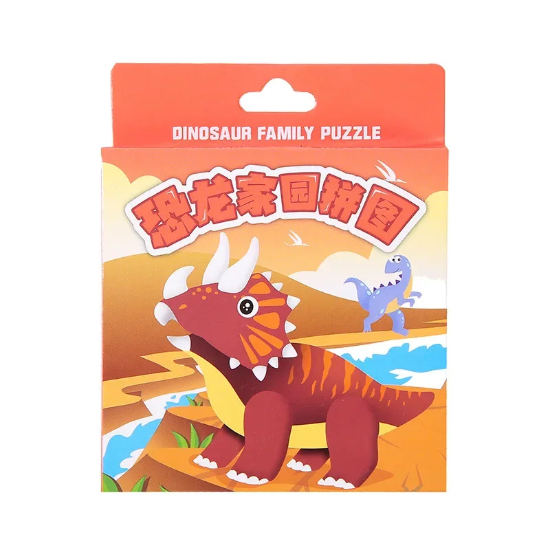 10 Boxes Cartoon Jungle Dinosaur Theme Paper Jigsaw Puzzle Toys for Kids Boy Birthday Party Favors Pinata Fillers School Prizes