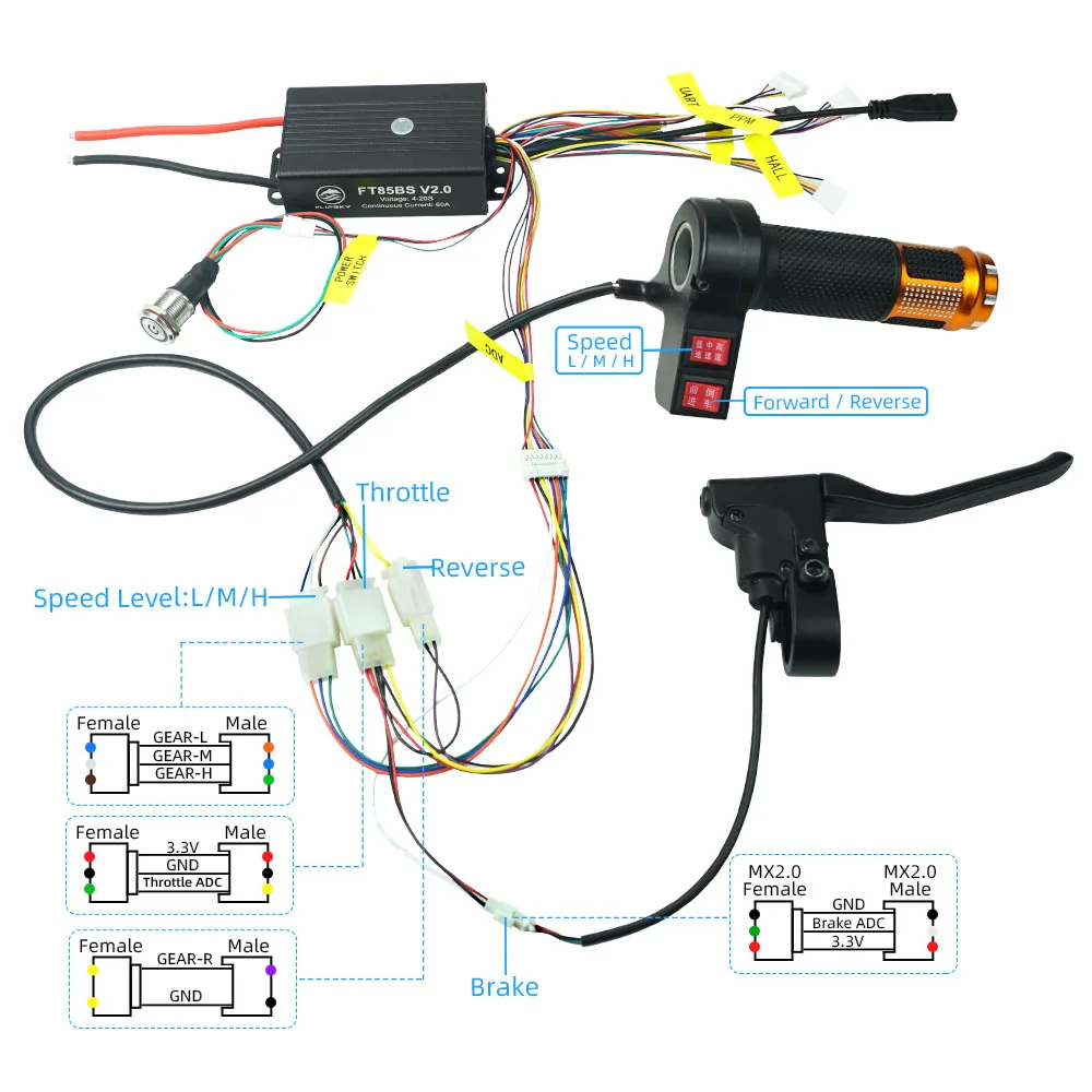 Flipsky-Ft85bs V2.0 ESC com caixa de alumínio, não-vesc para skate elétrico, scooter, controlador de velocidade ebike, motocicleta, robótica