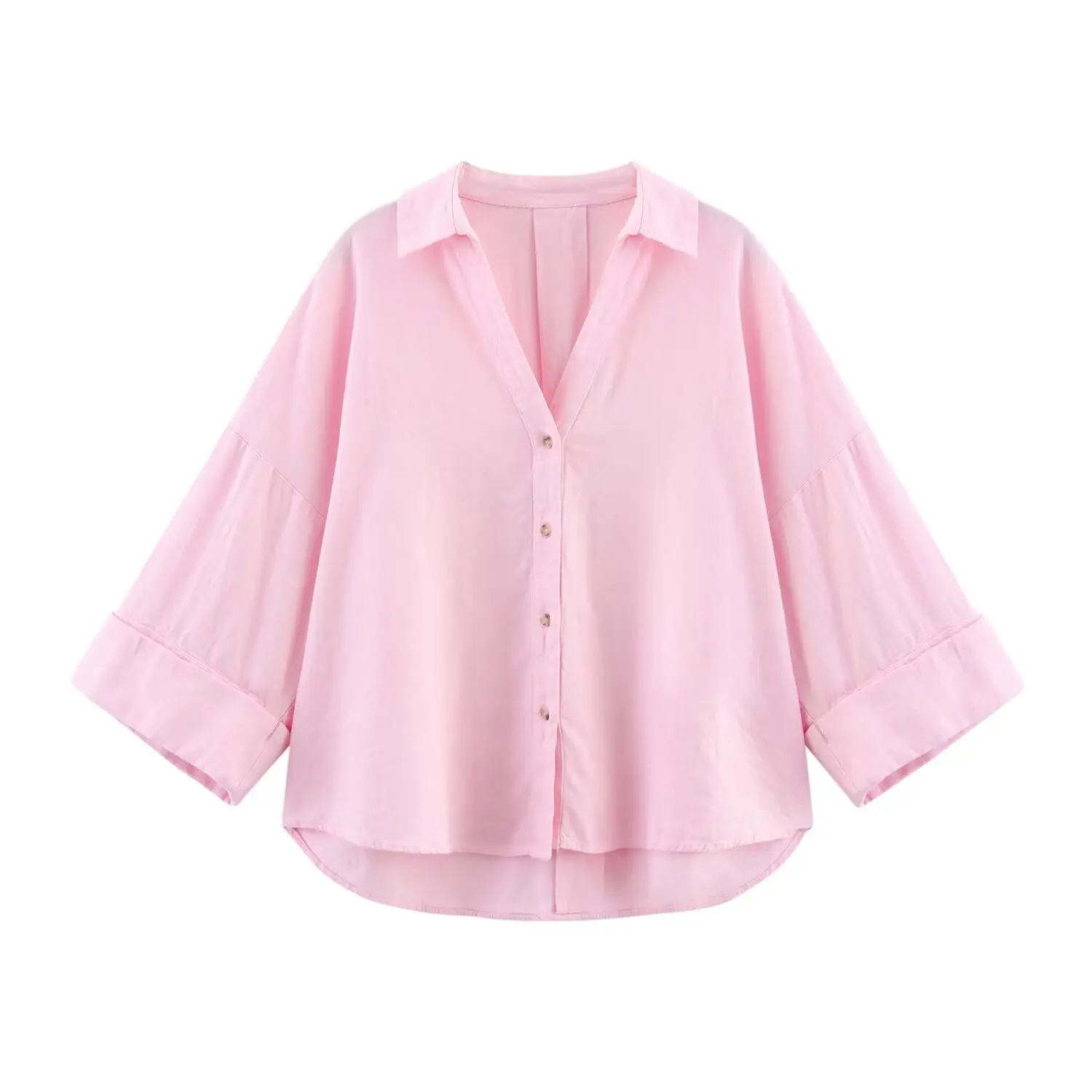 Jnleaog outono nova blusa larga feminina sve fibra mista vento sle solto ajuste colarinho longo sve fino poliéster irt