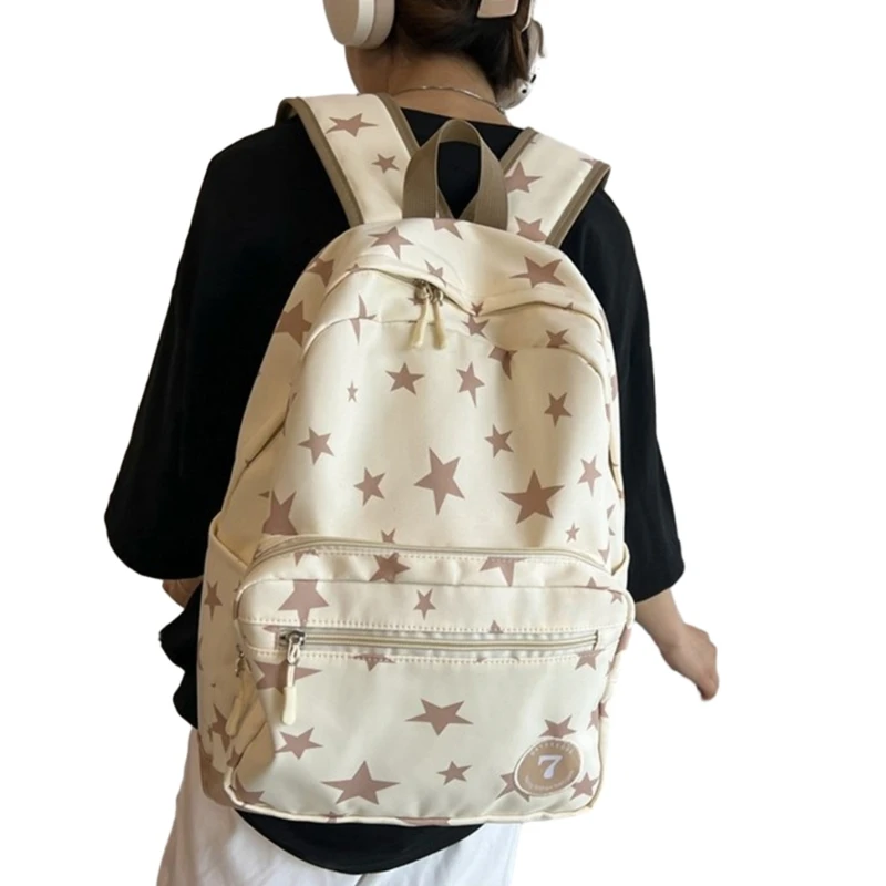 2023 mochila estrela impressão bookbags para menina mochila alça dupla bolsa ombro