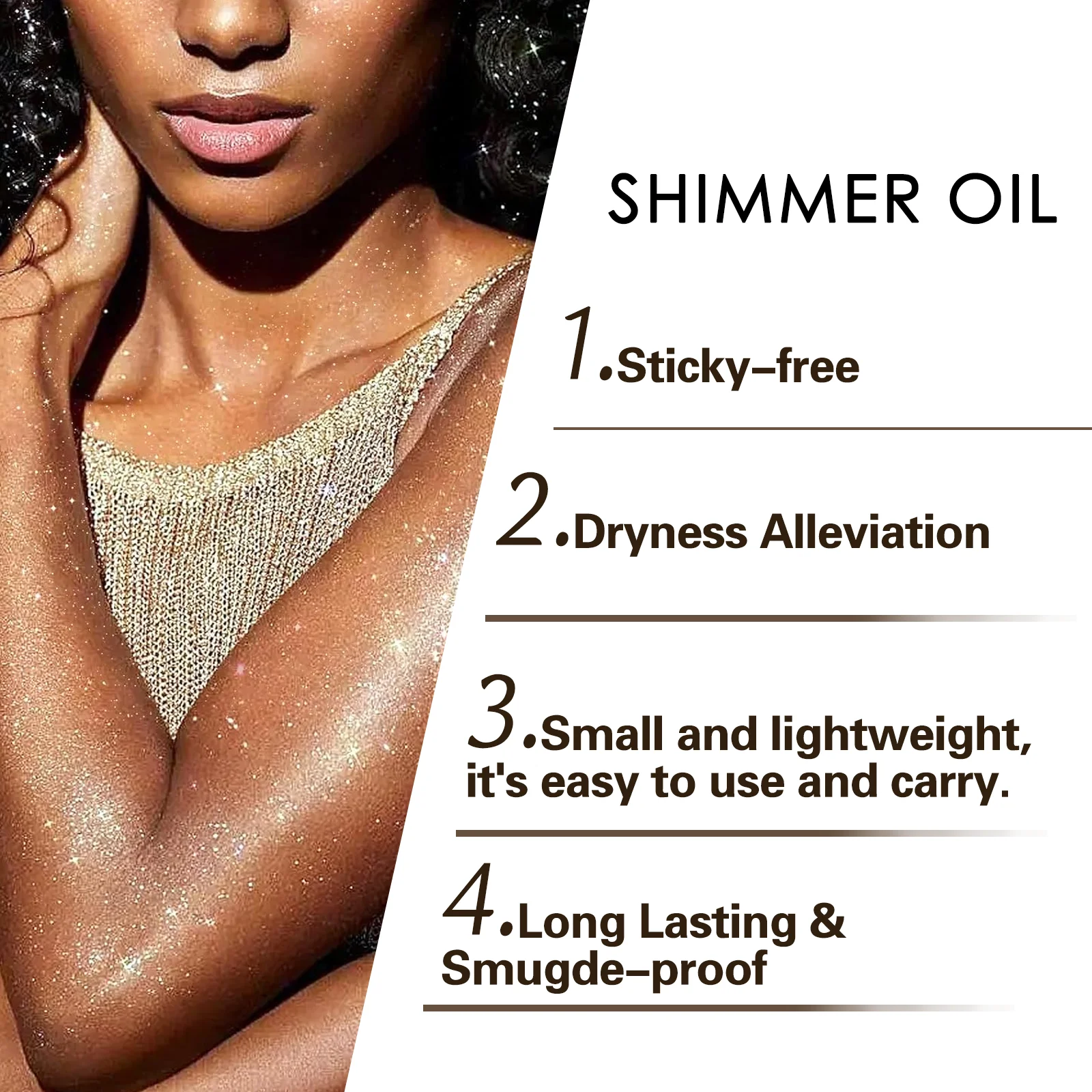 Iluminador líquido óleo maquiagem cosméticos alto brilho brilho rosto corpo shimmer iluminador à prova dlong água longa duração beleza feminina