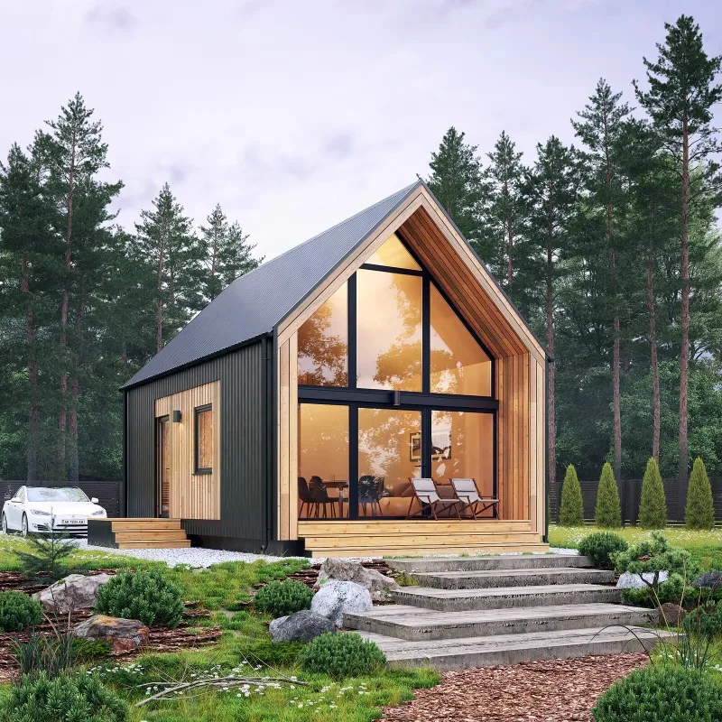 Customizable Waterproof Triangular A Frame House Prefabricated Kit for Apartment Resort Living