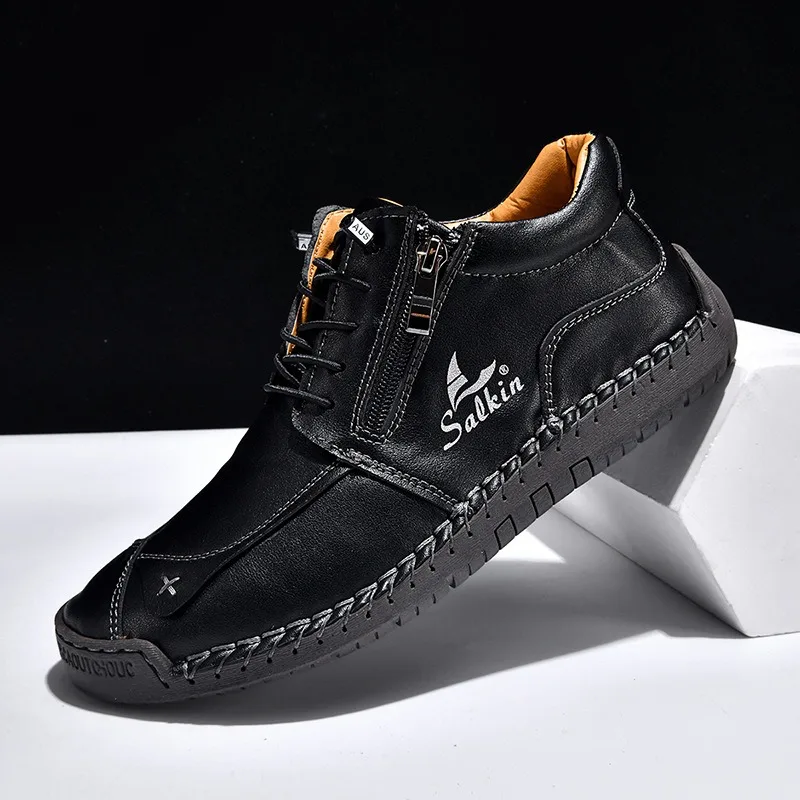 Herren-Freizeitschuhe, hohe Sneakers, Herren-Outdoor-Stiefeletten, atmungsaktiv, bequem, weiche Sohle, luxuriöse, modische Herrenschuhe – Detail 5