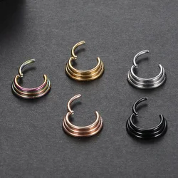 1PC Stainless Steel Septum Nose Rings Hinged Segment Ring Tragus Helix Jewelry For Women Nose Hoop Nostril Ring Body Piercings