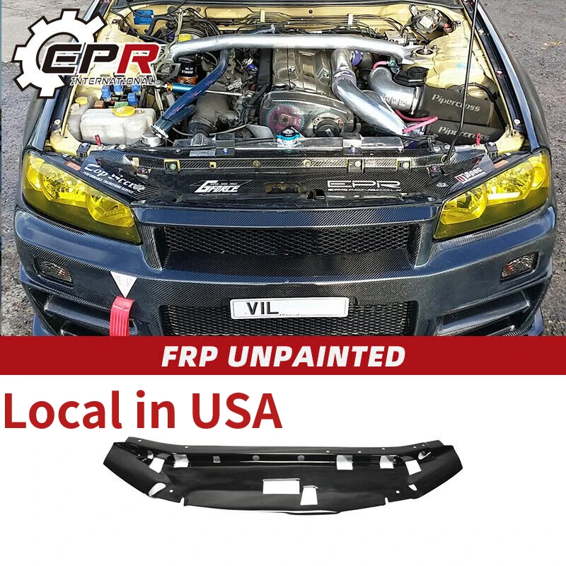 Bodykits FRP Fiber Glass Garage Defend Style Cooling Slam Panel Fit For Nissan Skyline R34 GTR