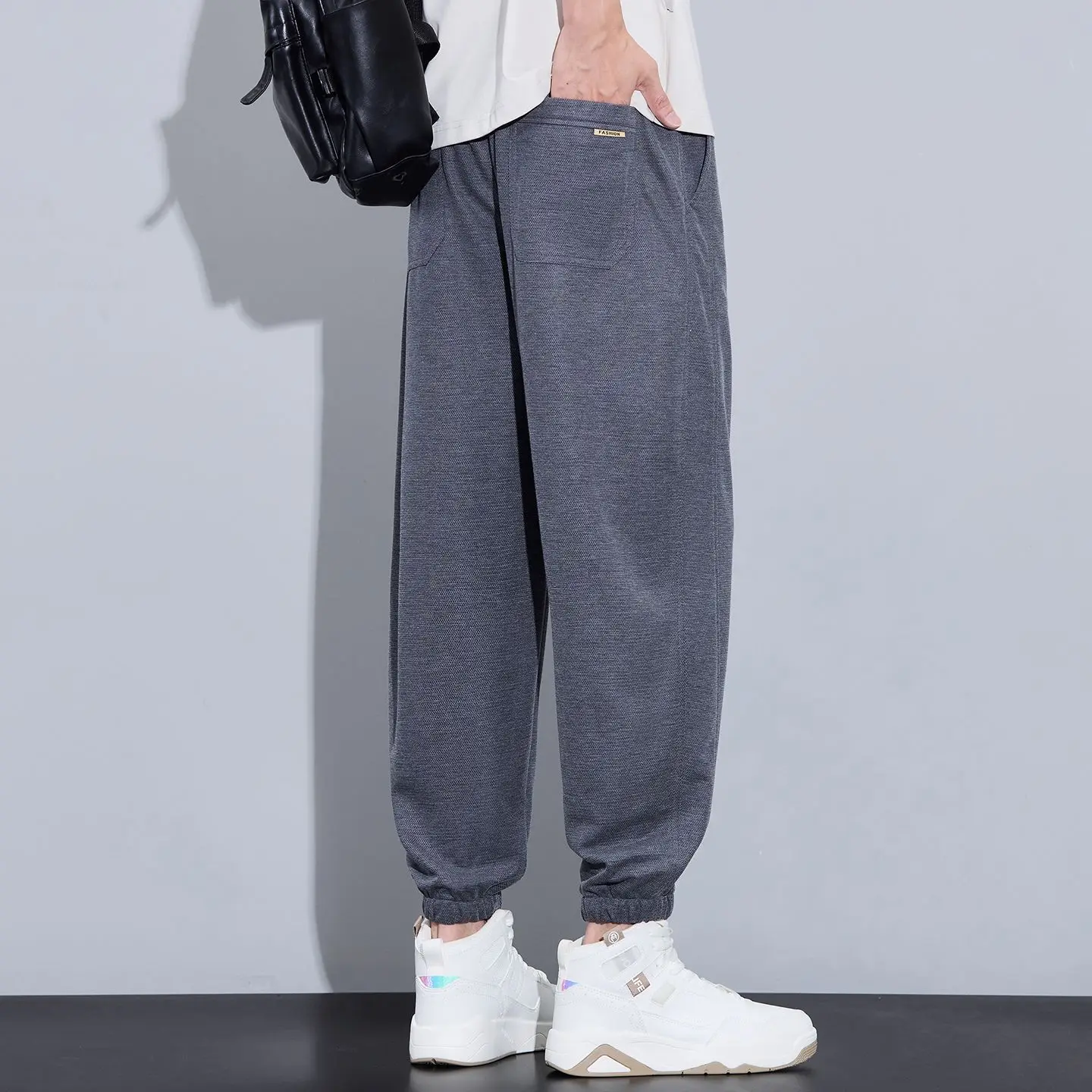 Ice Silk Summer Thin Casual Pants Men's Loose Straight Leg Cuffed Versatile Youthful Trousers Fashionable City Style 2026