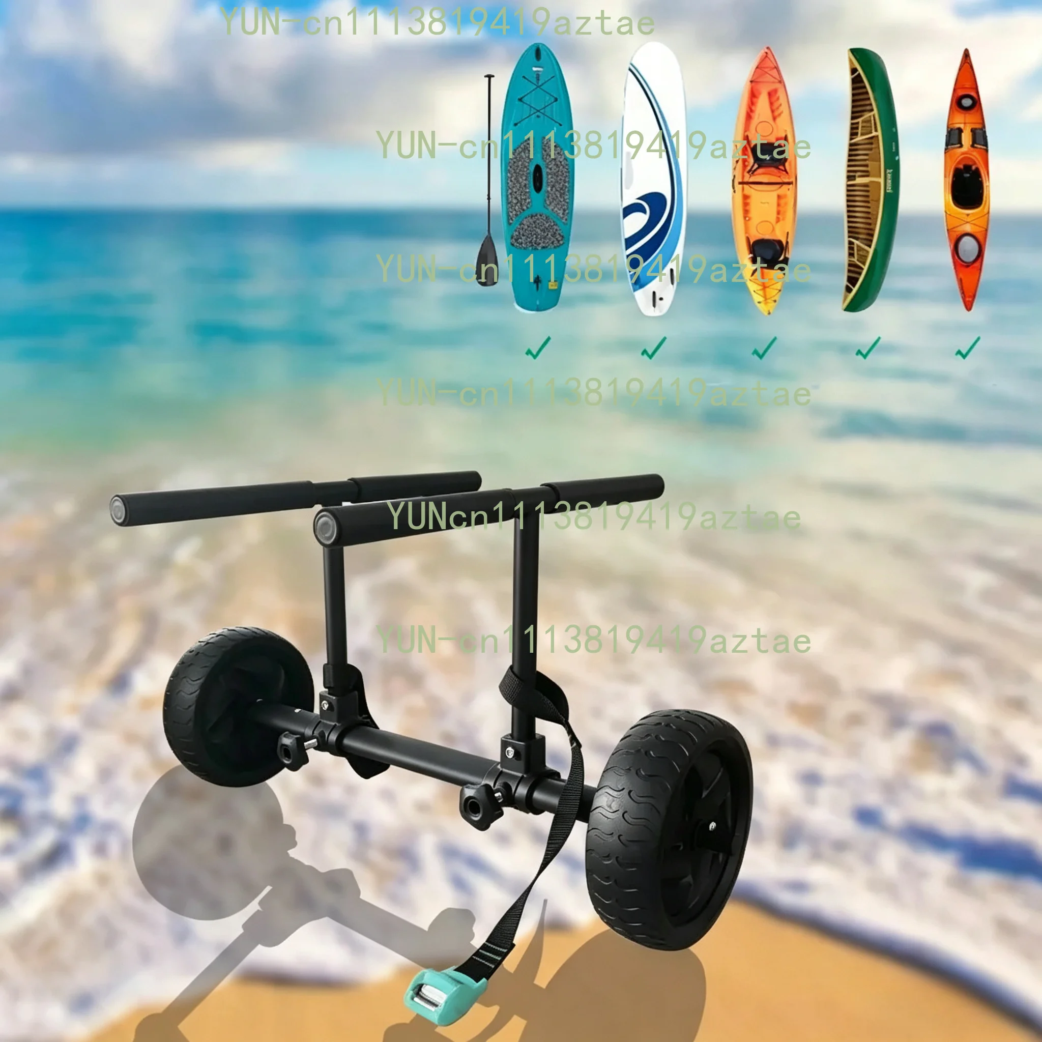 Universal kayak cart aluminum alloy adjustable storage two-wheel hand-pulled trailer paddle board small trailer