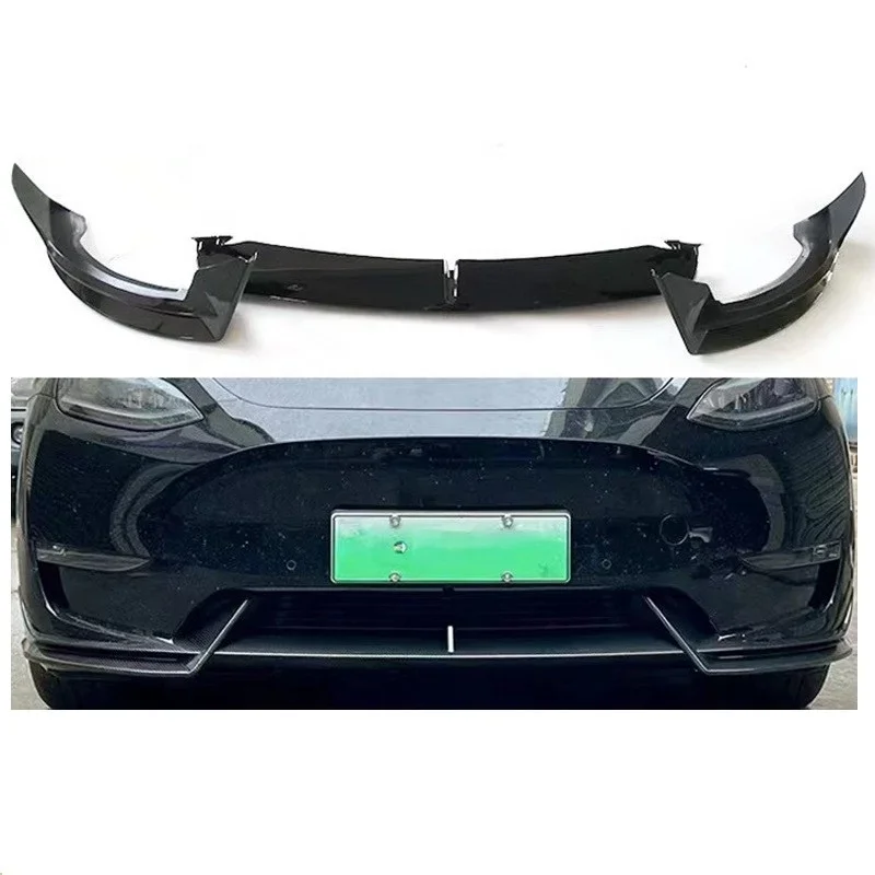

For 2017-2023 Model 3 Y Front Bumper Lip Spoiler Splitter Glossy Black ABS