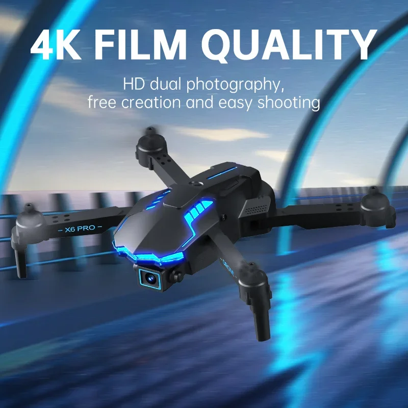 X6 Pro Drone z profesją 4K HD podwójny aparat składany WiFi FPV Dron optyczny helikopter RC do lokalizacji przepływu przeszkód