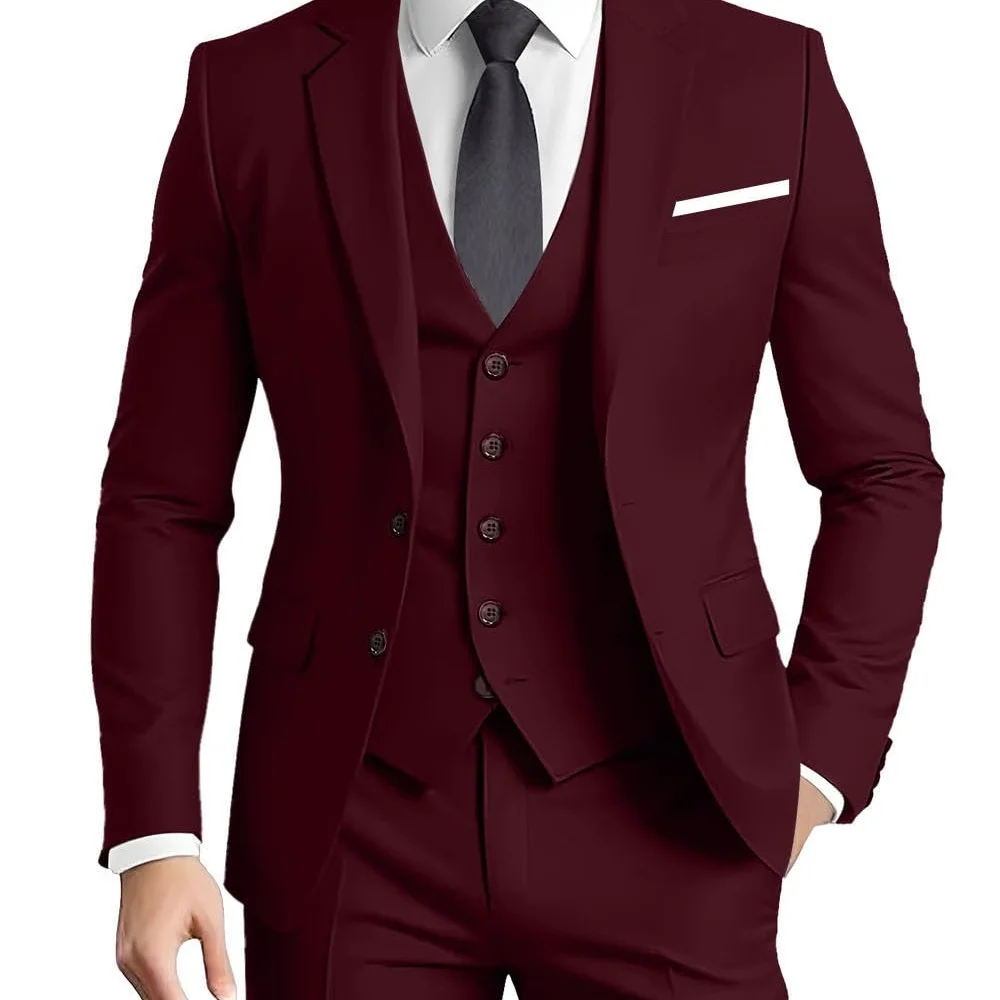 الدعاوى للرجال سليم صالح الفاخرة الزفاف البدلات الرسمية موضة رجالي السترة سترة السراويل 3 قطع بدلة عمل رسمية مجموعات