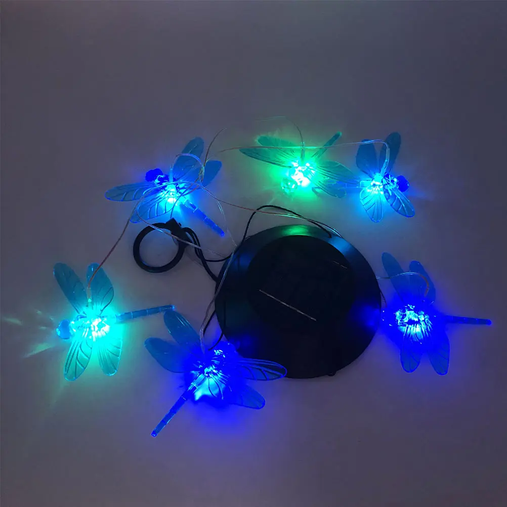 

Solar Powered Wind Chime Dragonfly Chimes Outdoor Lights Luminous Sculpture Windchime