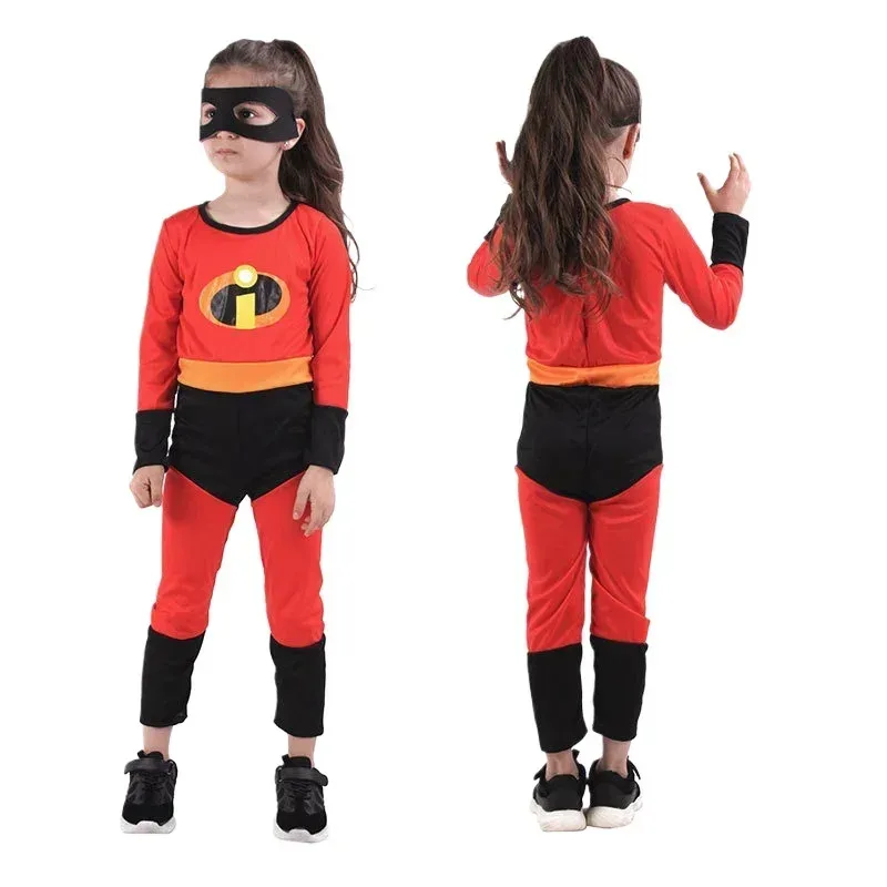 Incredible 2 Elastigirl Cosplay Costume Kids Helen Parr Women Superhero Jumpsuit Halloween Bodysuit Zentai Suit Catsuit Girl Boy