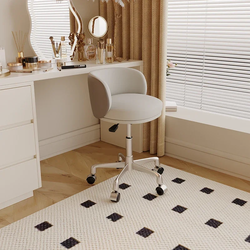 Rotatable makeup stool with wheels Lifting bedroom dressing stool Modern simple small apartment dressing chair