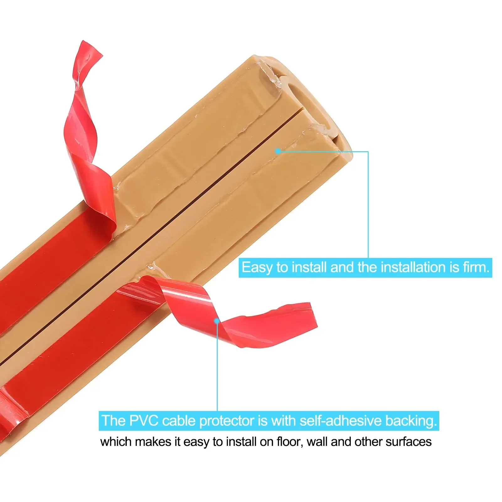 1 قطعة 118.1 بوصة غطاء الحبل الأرضي غمد بولي كلوريد الفينيل مرنة قناة كهربائية كابل حماة ذاتية اللصق كابل Hiders للأرضيات