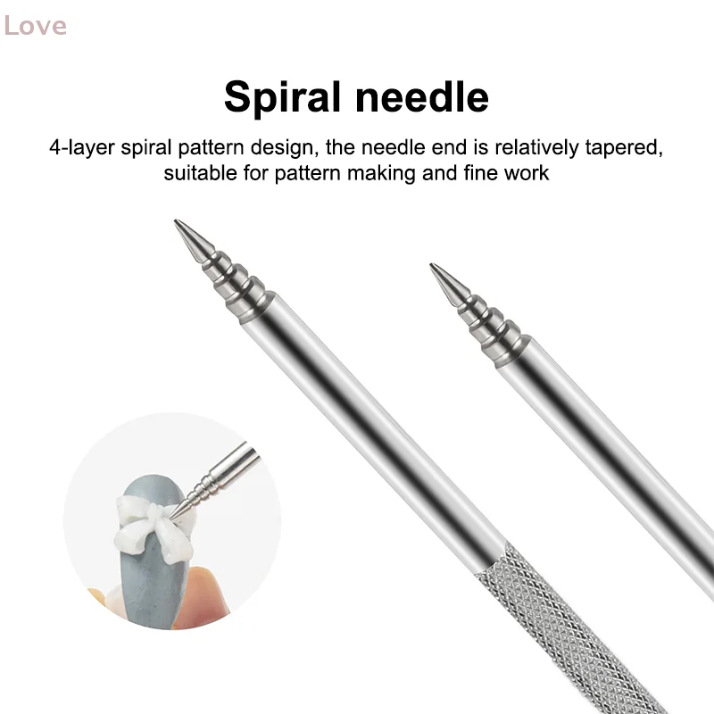 [L&P]両端ネイルアート彫刻ペン12.5cm多機能ミックスジェルポリッシュビルダーペンDIY3D彫刻フラワー彫刻ブラシ