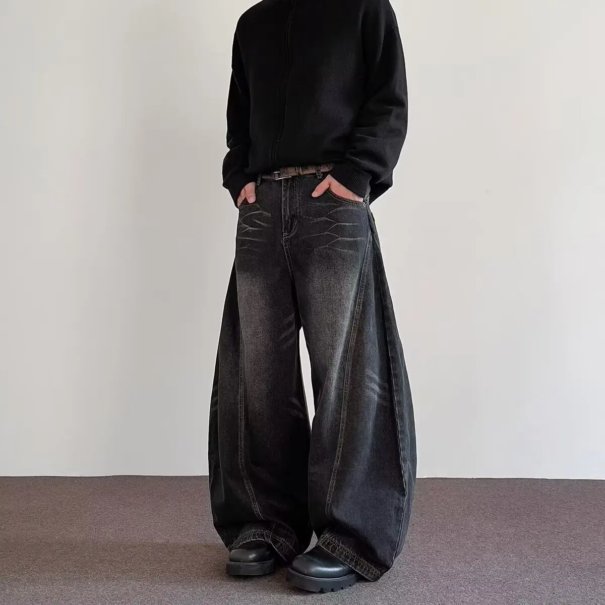 Jeans Americanos Lavados para Homens e Mulheres, Calças de Perna Larga para Primavera, Jeans Casuais com Corte Reto, Jeans da...