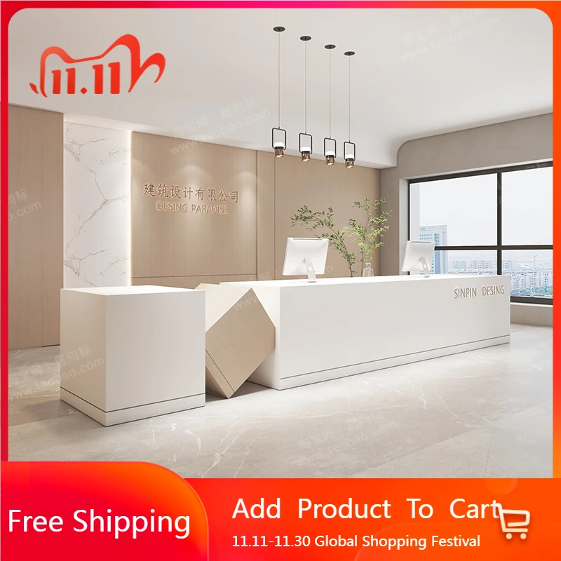 

Simple Aesthetic Reception Desks Luxury Modern Shelves Restaurant Reception Desks Unique Industrial Mostrador Office Furniture
