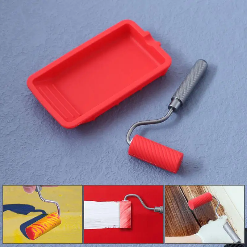 Wood Glue Spreader Handheld Roller With Application Tray Reusable Hand Tool Include Brush And Spreader Spreading Adhesive
