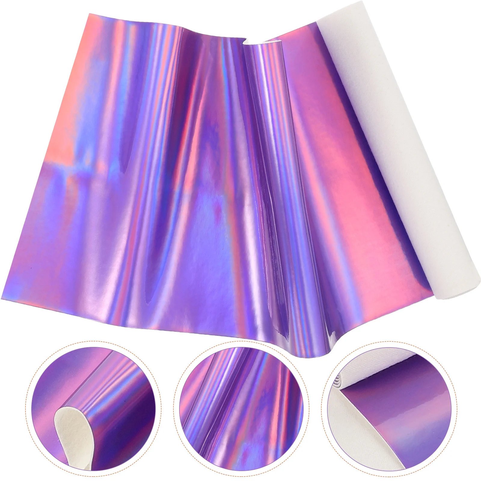 

PU Mirror Iridescent Glitter Fabric Colorful Waterproof Elastic Craft Material for DIY Clothing Costume Making Handbags