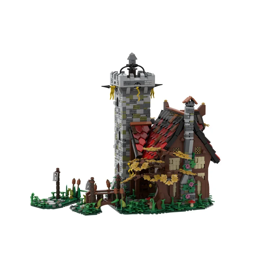 MOC Ancient Alchemys Tower Castle Model Building Blocks architettura medievale versione Alchemy House mattoni fai da te giocattolo per regalo per bambini