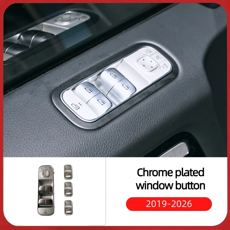 4Pcs Chrome Window Switch Buttons For Mercedes G W464 W465 G350 G500 G63 Car Window Lifter Interior Replacement Trim Accessories