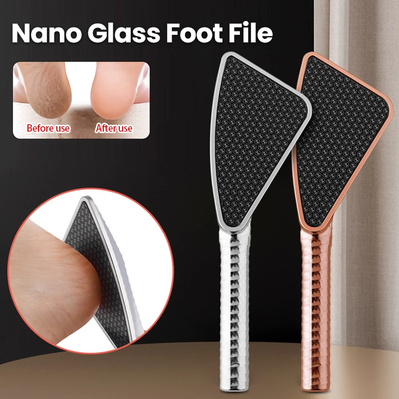 Pedra de moagem de arquivo de pé de vidro nano para remover pele morta e calosidades arquivo de pé moagem purificador pés rasp pedicure ferramenta