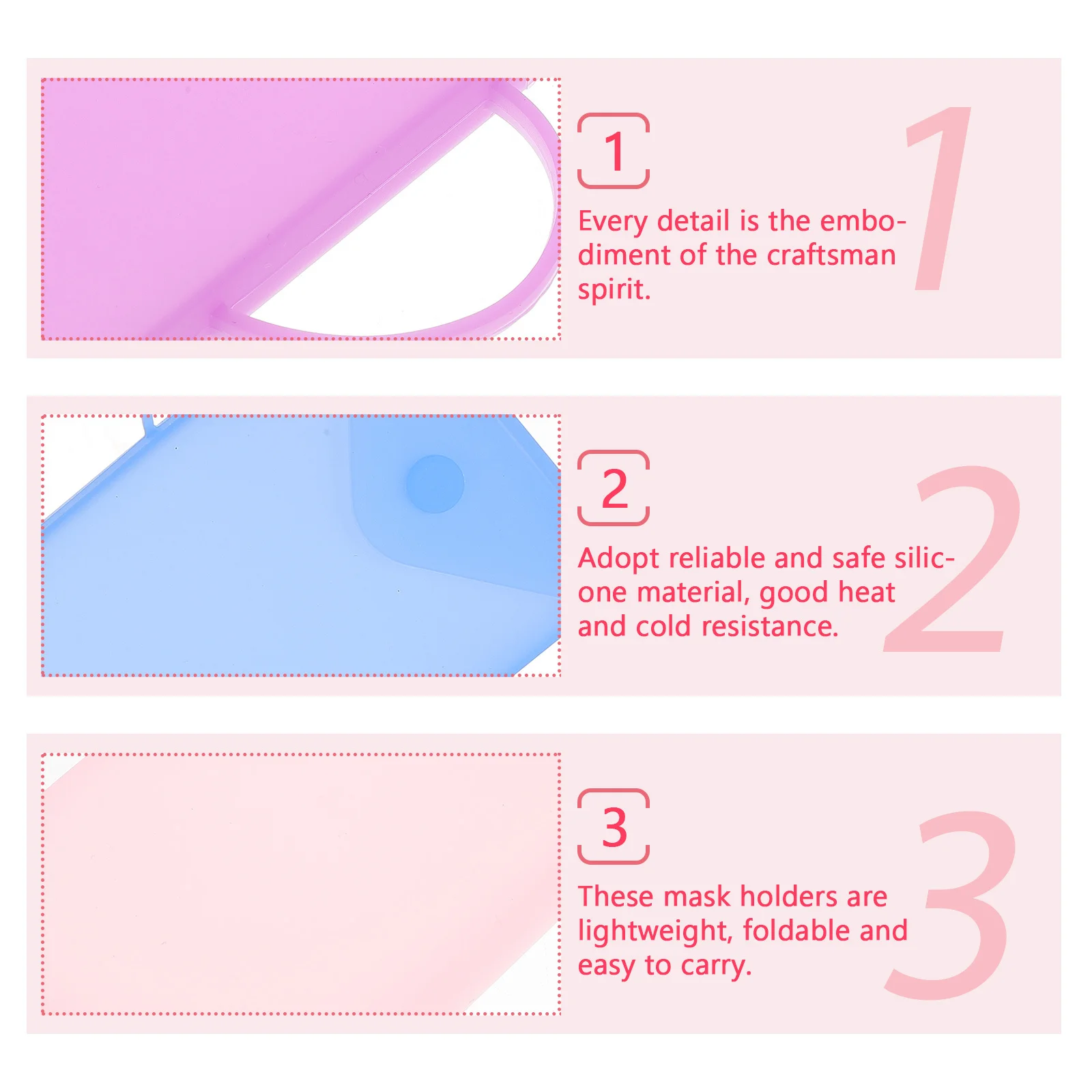 

5Pcs Reliable Storage Bags Heat Cold Resistant Pockets for Makeup Pens Stationery Mask Storage Bag Makeup Pockets