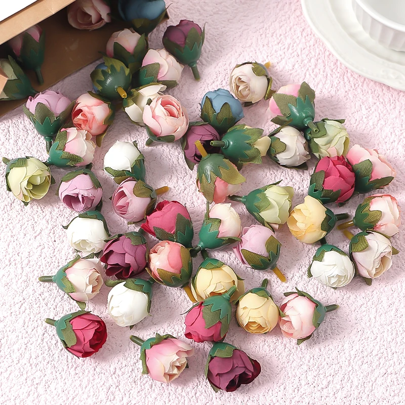 Picture 3: 10/50Pcs Rose Artificial Flowers Head Silk Fake Flowers For Home Decor Christmas Party Wedding Decoration DIY Wreath Accessories