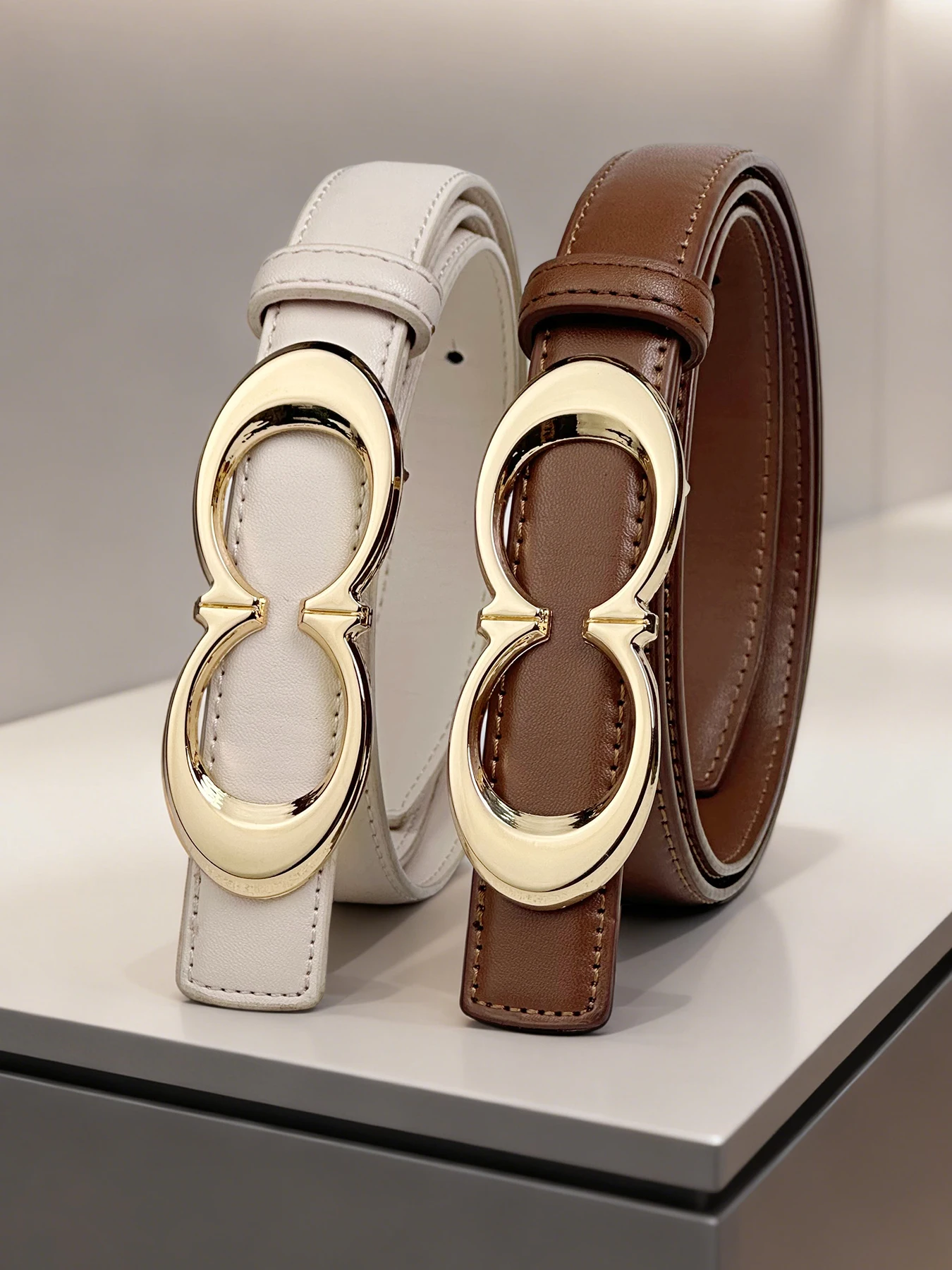 

Женские ремни с золотой двойной пряжкой C, регулируемый поясной ремень для джинсов, бесплатная доставка, роскошный аксессуар