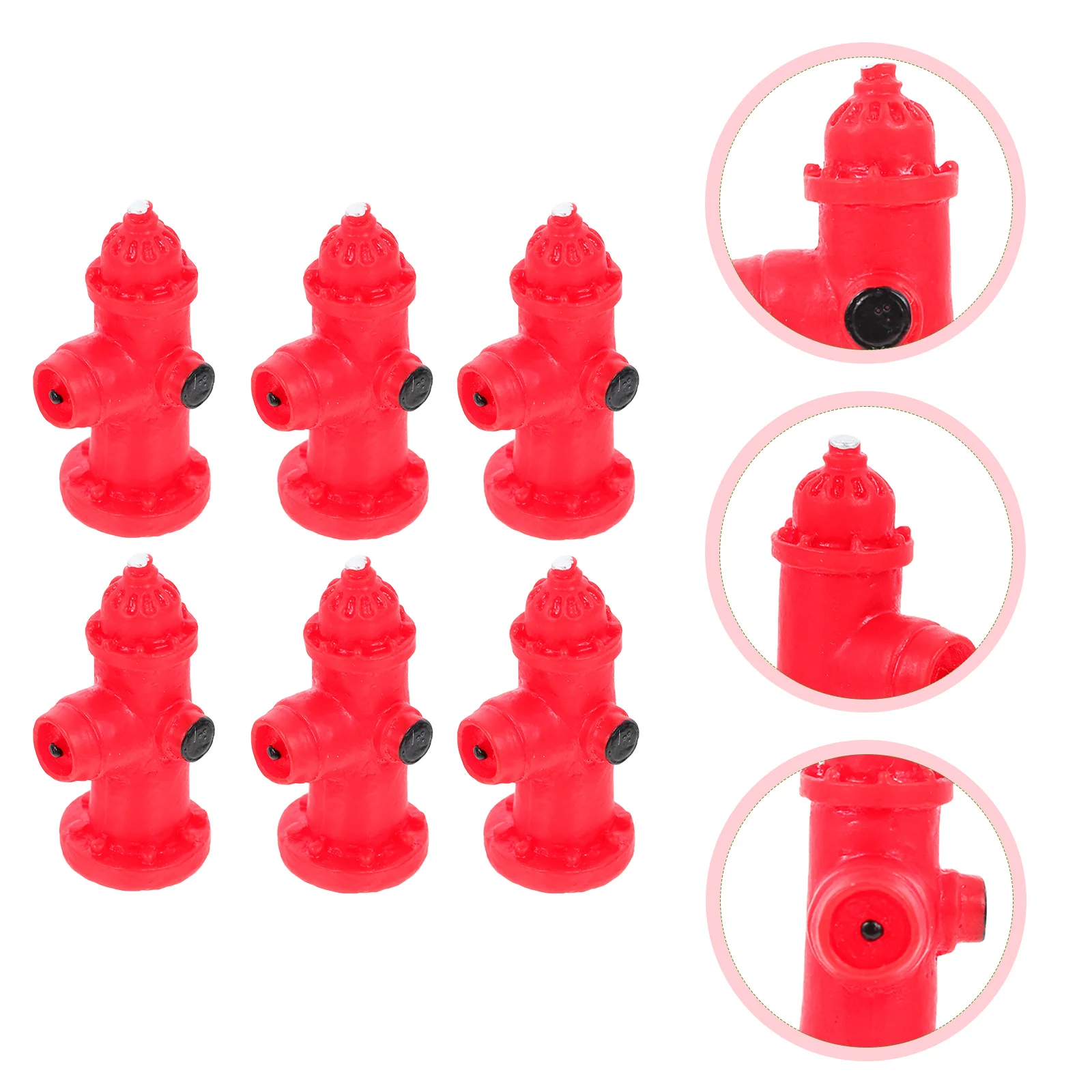 

Small Fake Fire Hydrant DIY Landscape Model Decor Sand Table Adornment Kids Toy Red Resin