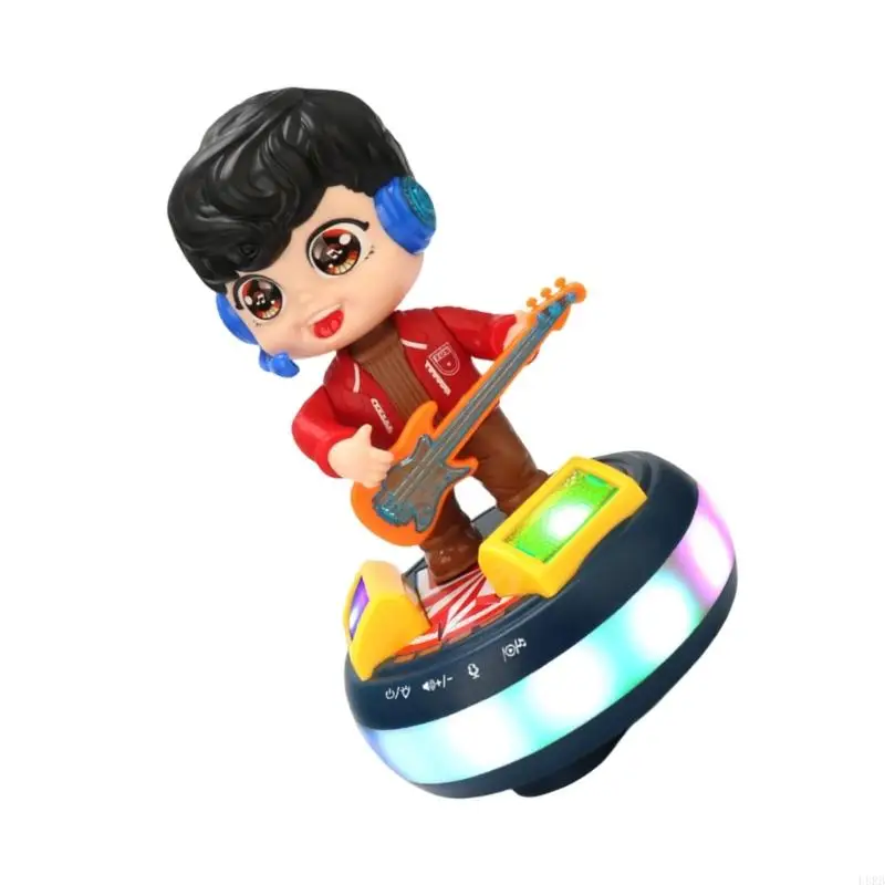 Elektrische gitaarjongen zingt dansend elektrisch speelgoed met dynamische muziek en LED -licht leuk klinkend speelgoed voor