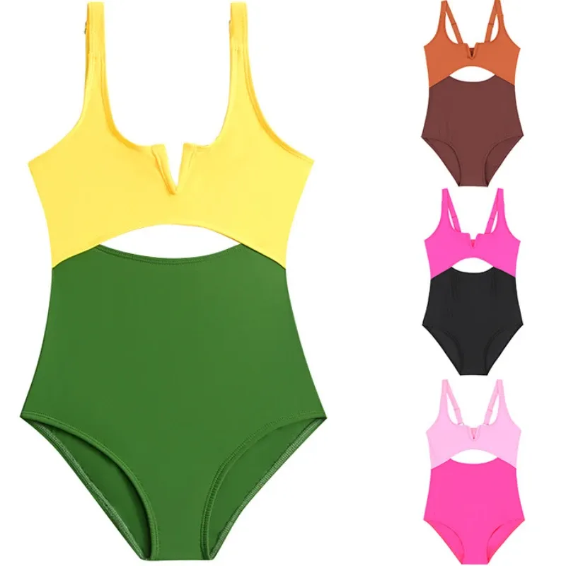  Short Sleeve Swimsuit for Girls One Piece Rash Guard Bathing Suit Teen Girl's  Colors Crew Neck Summer Beach Swimsuit 