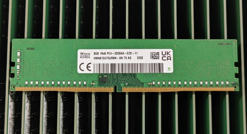 SK 하이닉스 DDR4 8GB 3200AA PC4 3200MHz 1Rx8 순수 ECC UDIMM 워크스테이션 RAM 버퍼링되지 않은 서버 메모리