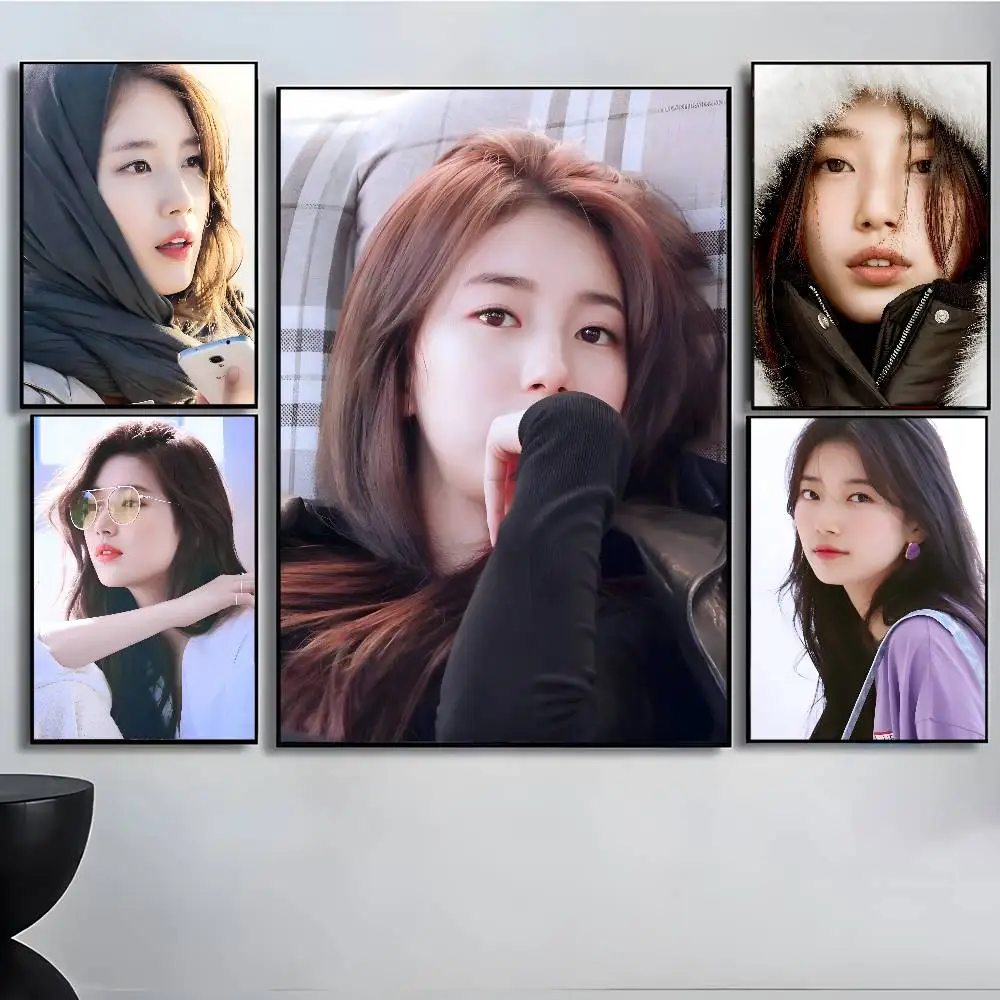 ملصق فني على شكل نجمة Suzy Bae Sue Ji مع مطبوعات هدية تزيين غرفة النوم وغرفة المعيشة