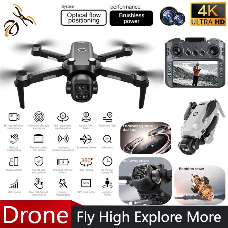 V156 MAX Drone 4K Professional HD Dual Camera 5G WIFI Brushless Motor FPV Quadcopter Foldable Aerial Photography Drone Toy gifts