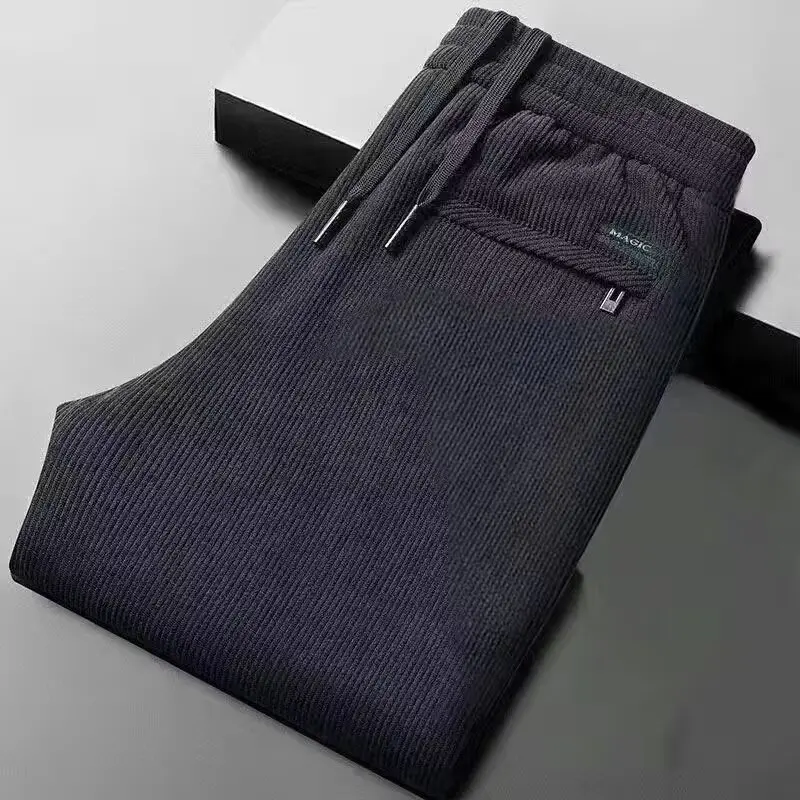Women's Corduroy Pants Fleece Lined Loose Fit Sports Casual Trousers Harlan Style Natural Waist High Elasticity Warmth