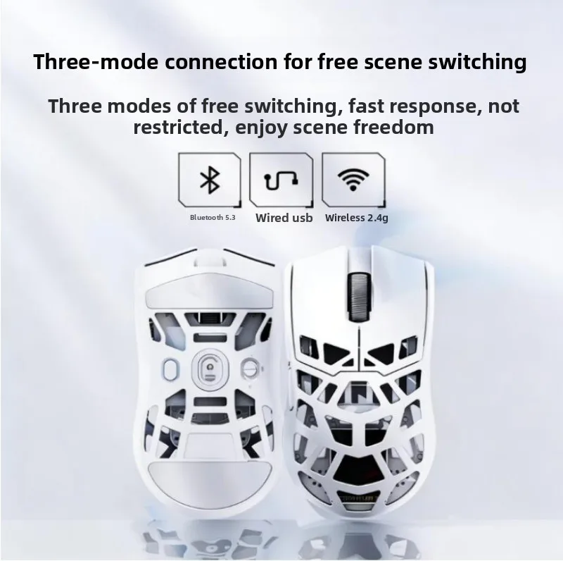 

Игровая мышь Xuan Pai M6 Ultra-Light Hollow из магниево-алюминиевого сплава, PD3950, с двойным режимом подключения 8K Tri-Mode (2.4G, проводной, Bluetooth), для киберспорта, для Win/Mac