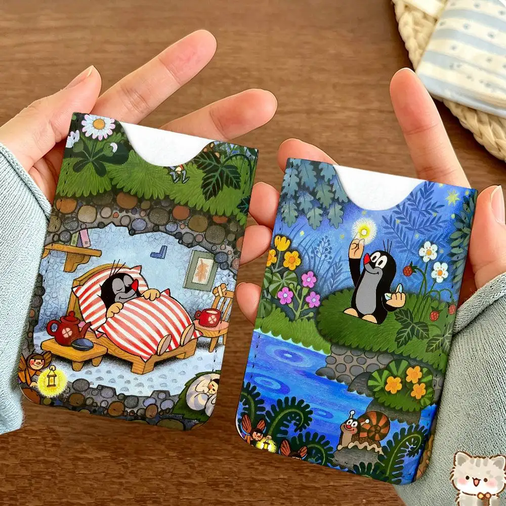 T-The-Little-Mole Vintage-Cartoon Card Protect Credit Bank Card Holder Case Slim Wallet Protector for Men Travel Shopping