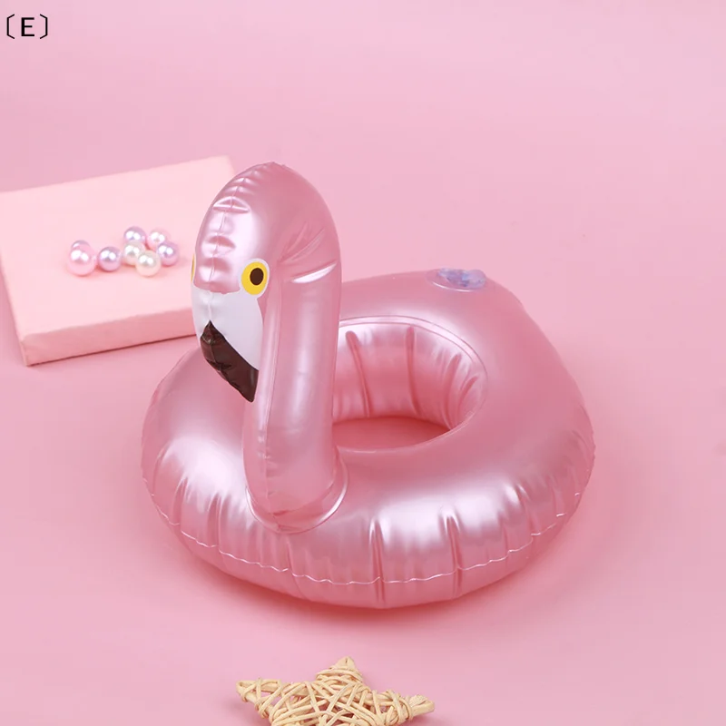 〔E〕Mini Inflatable Flamingo Pool Float Toys Drink Float Cup Holder Party Toys〔Winter5〕