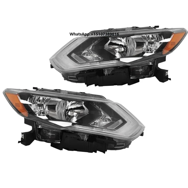 

Halogen Headlights Headlamps W/ LED DRL Assembly Set Clear Lens Left+Right for 2017-2020 Rogue 2018 260606FL0A 260106FL0A