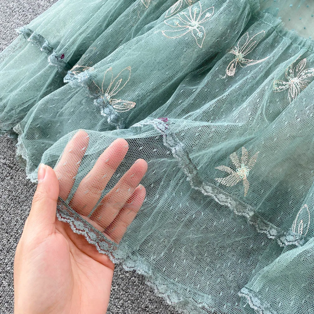 女性用メッシュドレス,エレガント,ジッパー,長袖,ラウンドネック,シック,女性用,スプライスドレス,夏,2022