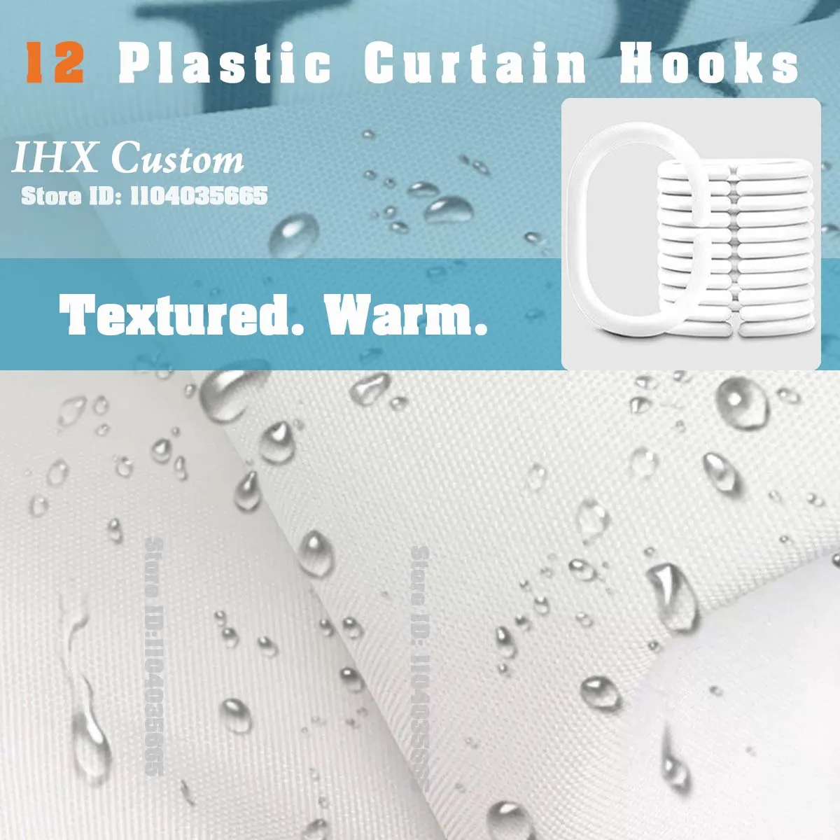 IHX Custom Shower Curtain Bathroom Waterproof Curtains Fabric Customized Photo Polyester Bath Decor With Hooks POD Dropshipping