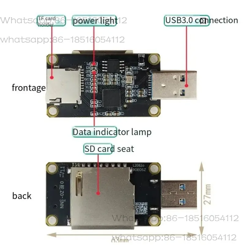 GL3224 module USB3.0 card reader, dual card dual reading, USB flash drive, SD/TF card in one, high-speed and stable