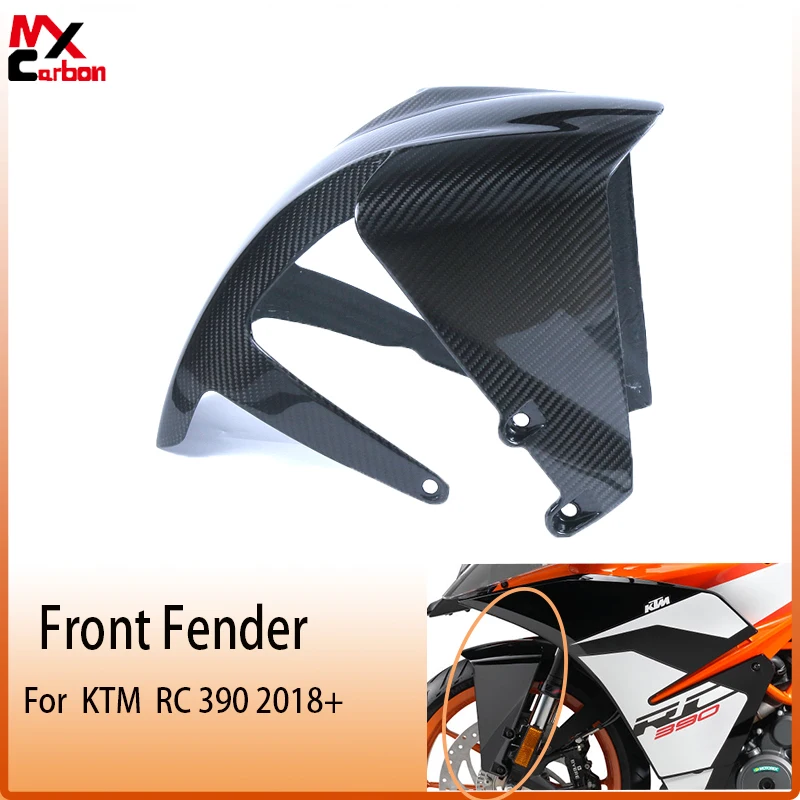 For KTM RC 390 2018 -2022 Motorcycle Accessories Modification  100% 3K Full Carbon Fiber Decoration Front Fender Faring Cover